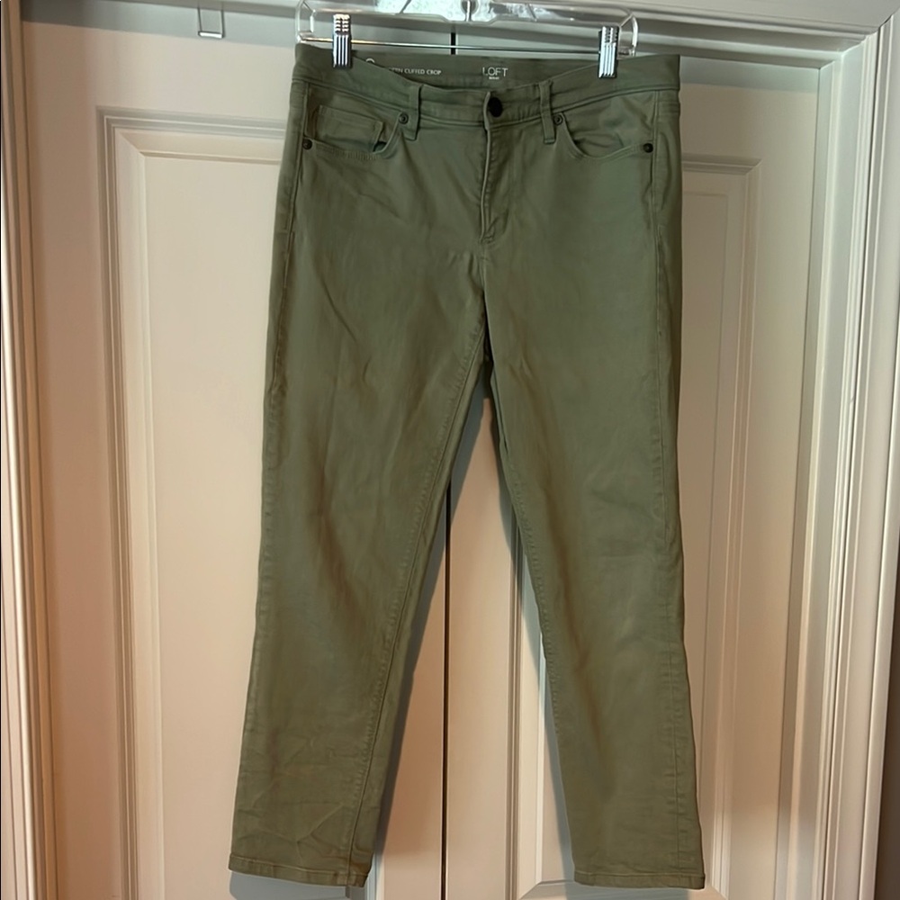 LOFT Sage Green Modern Crop Jean size 6